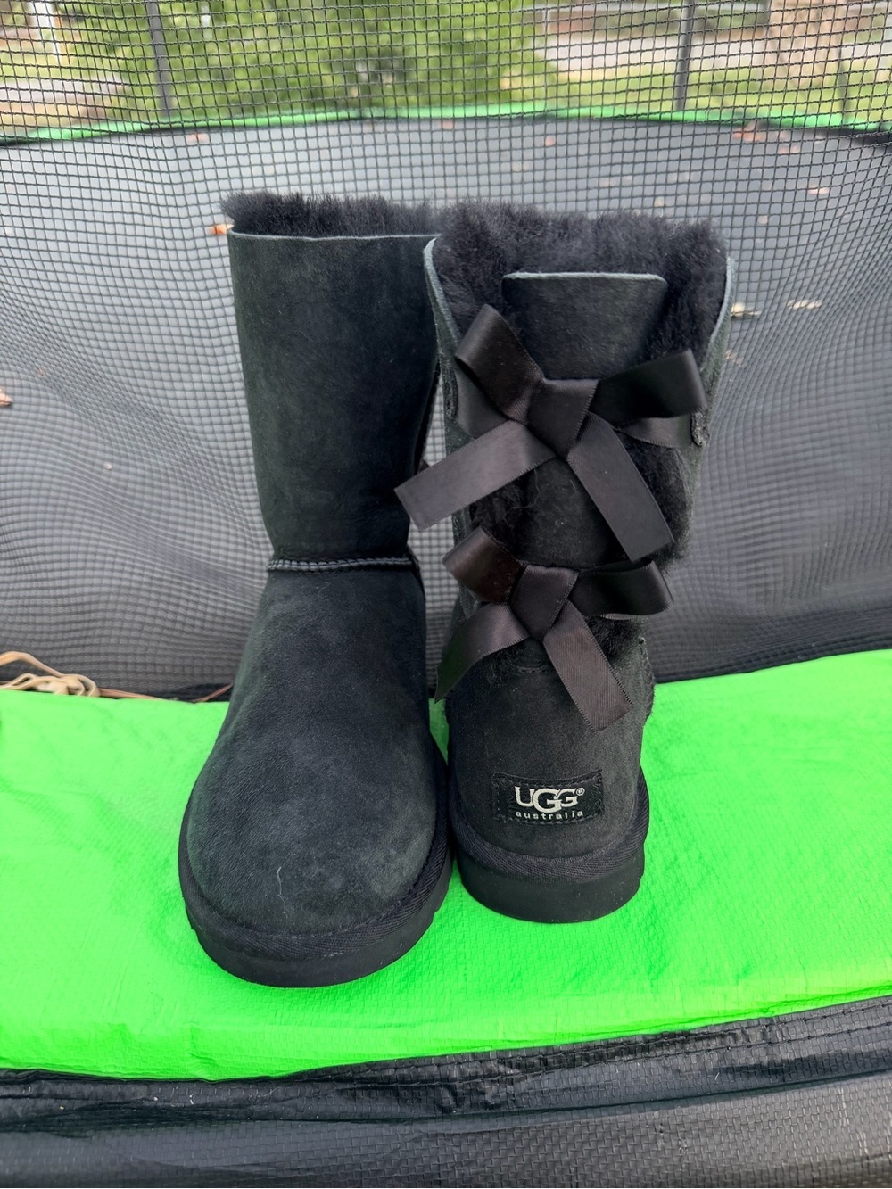 WOMENS UGG BOOTS BAILEY BOW ALL BLACK